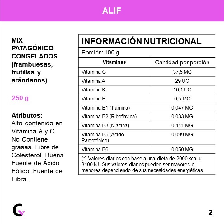 MIX PATAGONICO (arandanos, frambuesas y frutillas) x250g - Alif