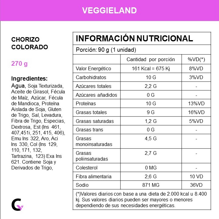 Chorizo colorado x3 unidades - Veggieland