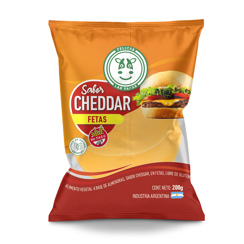 Queso CHEDDAR en FETAS x200g - Felices