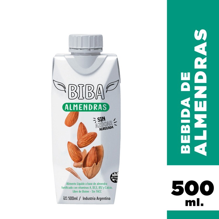 BEBIDA de ALMENDRAS original s/AZUCAR x500ml - Biba