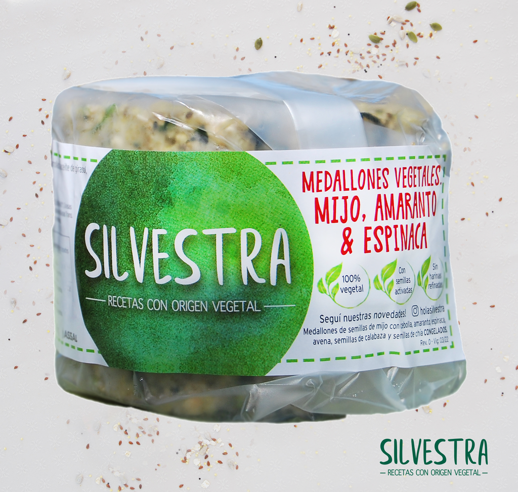 Medallones de AMARANTO, mijo y espinaca x4u - Silvestra