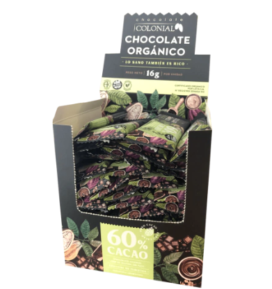Caja x50u - Barrita chocolate 60% ORGANICO x16g - Colonial