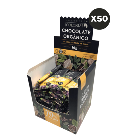 Caja x50u - Barrita chocolate 70% ORGANICO x16g - Colonial