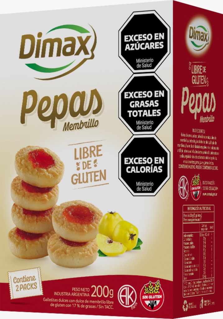Caja pepas de MEMBRILLO x200g - Dimax